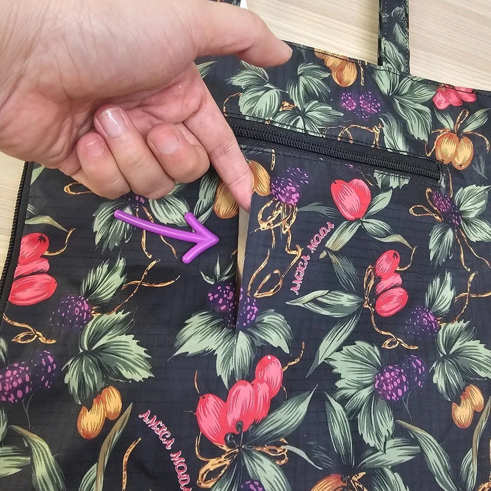 Italian Boho Prep Tote Bag Black‎ Dark Academia Garden School AMICA MODA Flawed
